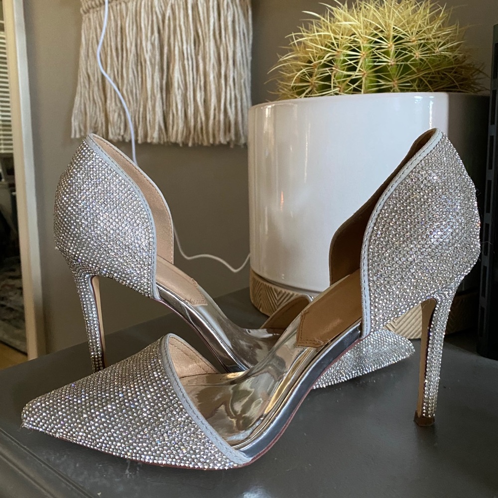 Windsor Selina Silver Sparkly Heels